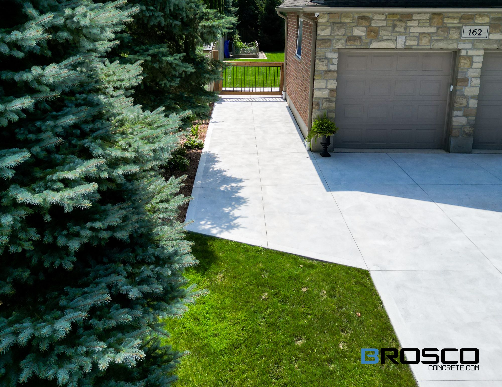 spring concrete walkway